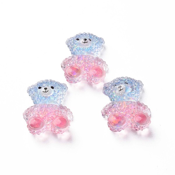

PandaHall Transparent Epoxy Resin Cabochons, with Glitter Powder, Bear, Light Sky Blue, 22x17.5x8mm Epoxy Resin Bear