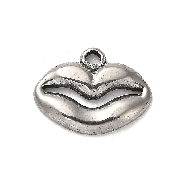 

PandaHall 304 Stainless Steel Pendants, Lip Charm, Stainless Steel Color, 16x21x3mm, Hole: 2x2.5mm 304 Stainless Steel Lip