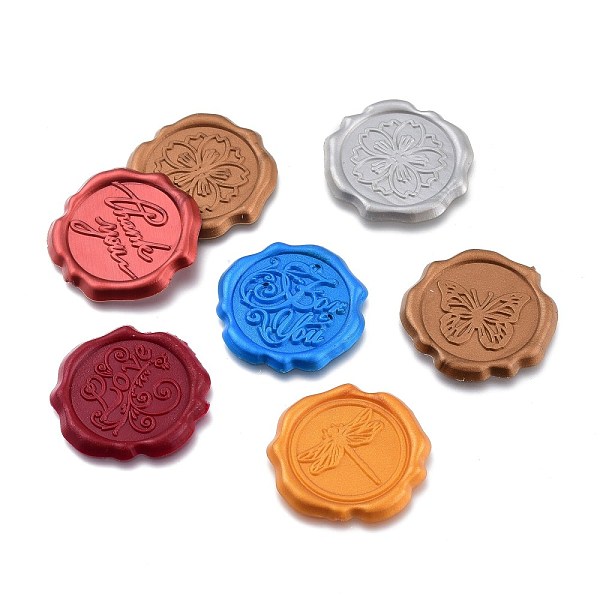

PandaHall Adhesive Wax Seal Stickers, For Envelope Seal, Mixed Style, Mixed Color, 3.1x0.25cm Wax Multicolor