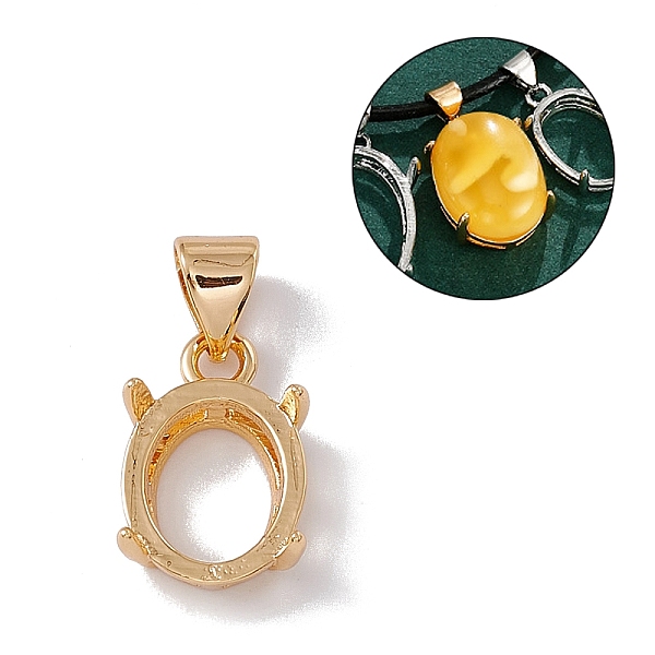 

PandaHall Brass Pendant Cabochon Settings, Basket Pendant Setting with Prongs Mounting, Open Back Bezel Pandent Settings, Oval, Golden, Tray...