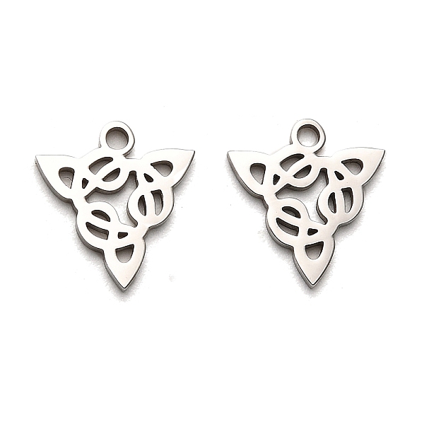 

PandaHall 316 Surgical Stainless Steel Charms, Laser Cut, Trinity Knot Charm, Stainless Steel Color, 13x12x1mm, Hole: 1.6mm 316 Surgical...
