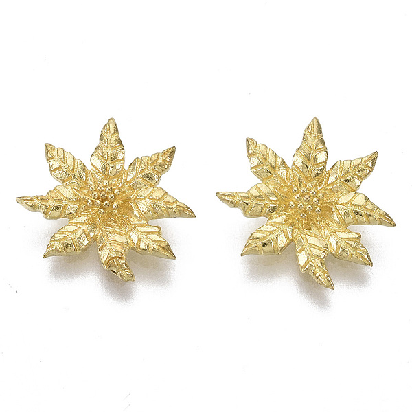 

PandaHall Brass Charms, Nickel Free, Flower, Raw(Unplated), 14.5x15x4mm, Hole: 1.4mm Brass Flower
