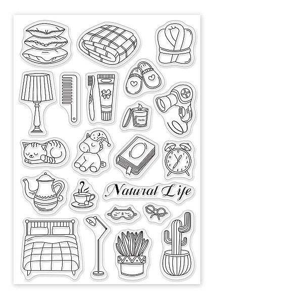 

PandaHall PVC Plastic Stamps, for DIY Scrapbooking, Photo Album Decorative, Cards Making, Stamp Sheets, Furniture Pattern, 160x110x3mm...