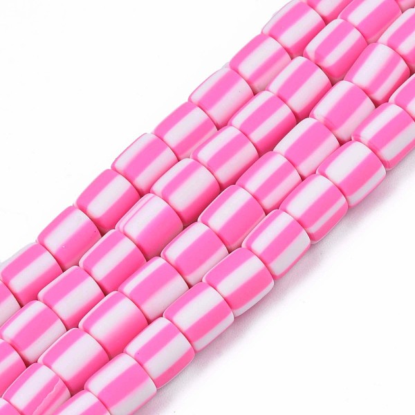 

PandaHall Handmade Polymer Clay Bead Strands, Column, Camellia, 6x6mm, Hole: 1.5mm, about 63pcs/strand, 15.55 inch~15.94 inch(39.5~40.5cm)..., Pink