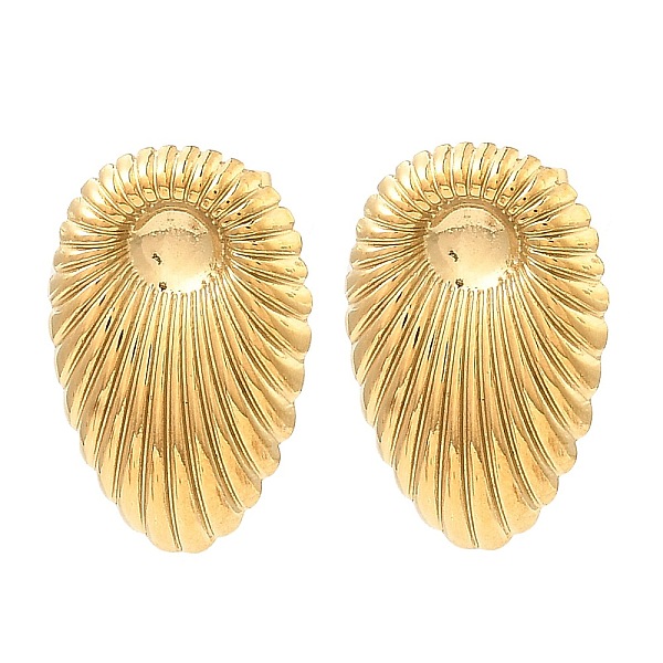 

PandaHall 304 Stainless Steel Stud Earrings for Women, Teardrop, Real 18K Gold Plated, 24x15.5mm 304 Stainless Steel Teardrop