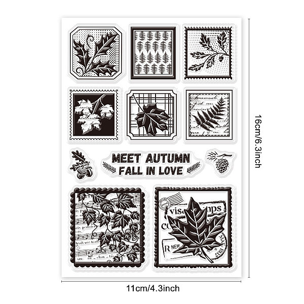 

PandaHall PH Autumn Silicone Clear Stamp, Leaves Plastic Clear Stamps Fallen Leaf Rubber Stamp for Thanksgiving Halloween Card Making...