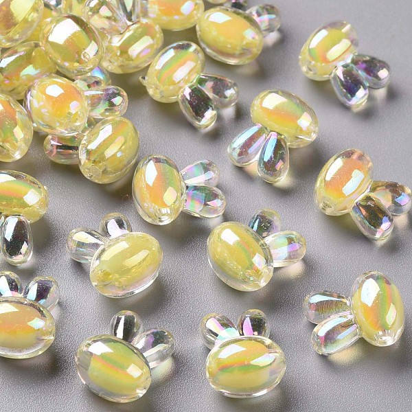

PandaHall Transparent Acrylic Beads, Bead in Bead, AB Color, Rabbit, Yellow, 15.5x12x9.5mm, Hole: 2mm, about 480pcs/500g Acrylic Rabbit...