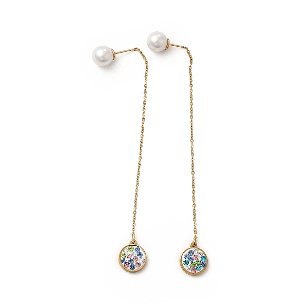 

PandaHall Rhinestone Geometry Dangle Stud Earrings, Vacuum Plating 304 Stainless Steel Chain Tassel Long Drop Earrings for Women, Golden..., Multicolor