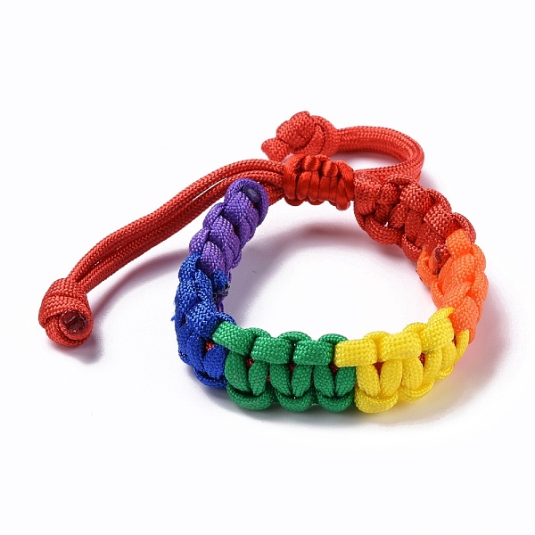 

PandaHall Rainbow Pride Bracelet, Polyester Cord Bracelet for Men Women, Adjustable Bracelet, Colorful, Inner Diameter: 2~3-5/8 inch...