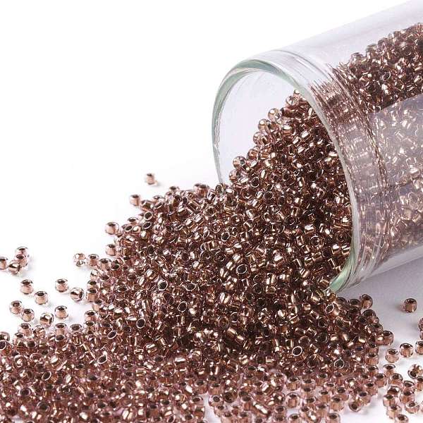 

PandaHall TOHO Round Seed Beads, Japanese Seed Beads, (746) Copper Lined Light Amethyst, 15/0, 1.5mm, Hole: 0.7mm, about 3000pcs/10g Glass..., Purple