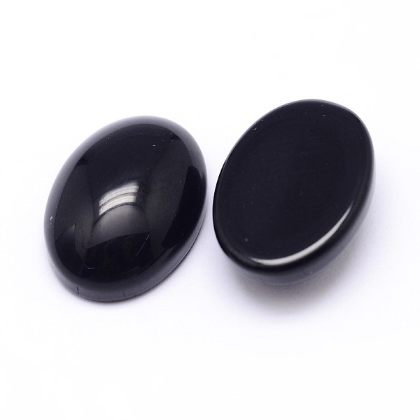 

PandaHall K9 Glass Cabochons Oval Flat Back Cabochons, Black, 18x13x6mm Glass Oval Black
