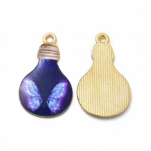 

PandaHall Alloy Printed Pendants, Cadmium Free & Nickel Free & Lead Free, Bulb, Midnight Blue, 28x17x2mm, Hole: 1.8mm Alloy Others