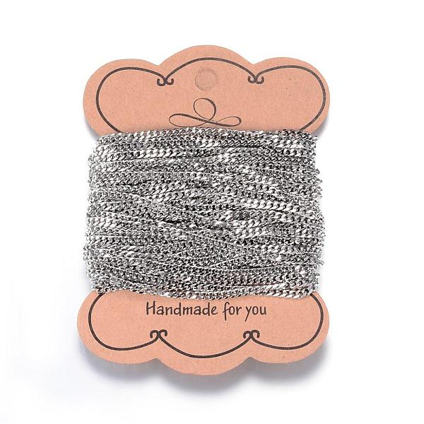

PandaHall 304 Stainless Steel Twisted Chains Curb Chains, Unwelded, for Jewelry Making, Stainless Steel Color, 4x2.5x1mm, about 32.8 Feet...