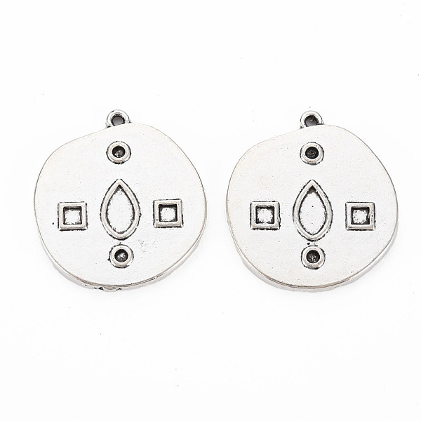 

PandaHall Tibetan Style Alloy Pendant Enamel & Rhinestone Settings, Cadmium Free & Lead Free, Flat Round, Antique Silver, Fit for 1.4mm...