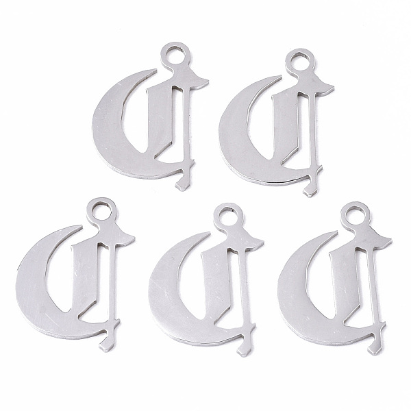 

PandaHall 201 Stainless Steel Pendants, Laser Cut, Old English, Alphabet, Stainless Steel Color, Letter.C, 20x15x1mm, Hole: 2mm 201...
