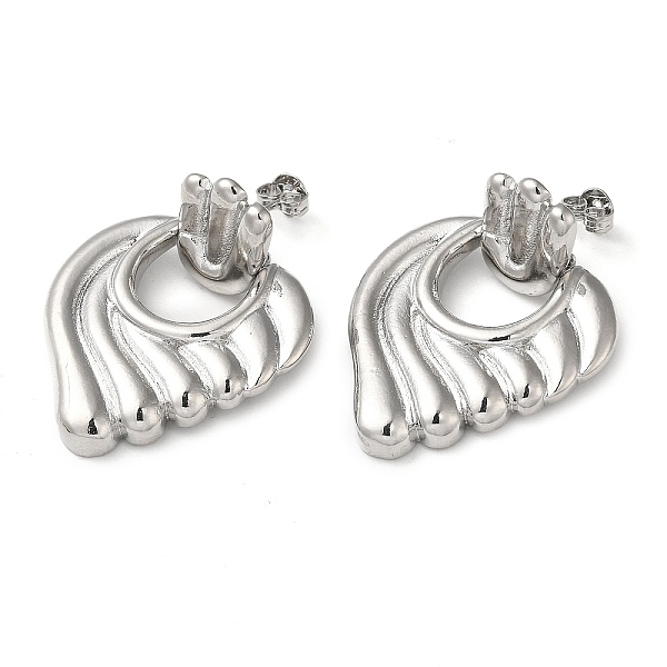 

PandaHall Wing Brass Dangle Stud Earrings, Platinum, 33x25.5mm Brass Wing