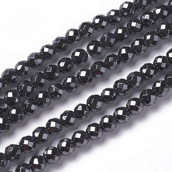 

PandaHall Non-magnetic Synthetic Hematite Beads Strands, Faceted, Round, 2~2.5x2mm, Hole: 0.2mm, about 158~205pcs/strand, 15.7~16.7 inch...