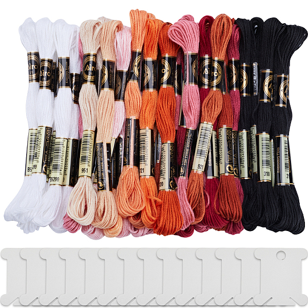 

PandaHall GORGECRAFT 36 Skeins Embroidery Thread Kit 288m Polyester Embroidery Floss 6-Ply Cross Stitch Threads Segment Dyed Gradient Color..., Multicolor
