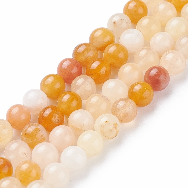 

PandaHall Natural Topaz Jade Bead Strands, Round, 6mm, Hole: 1mm, about 63pcs/strand, 15.5 inch Topaz Jade Round
