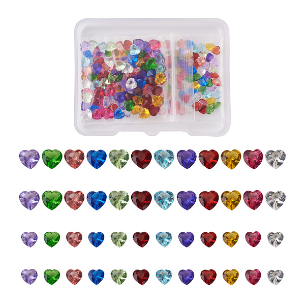 

PandaHall 240pcs 24 Styles Glass Rhinestone Cabochons, DIY Accessories for Jewelry Pendant Making, Birthstone Color Style Rhinestone, Heart..., Multicolor