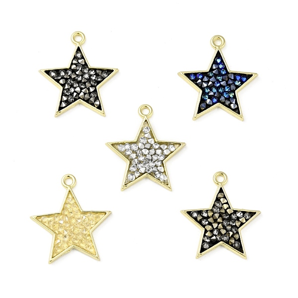 

PandaHall Rhinestone Pendants, with Light Gold Plated Brass Findings, Star, Cadmium Free & Lead Free, Mixed Color, 23.5x21.5x3mm, Hole..., Multicolor