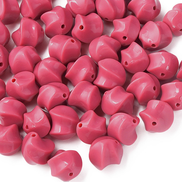

PandaHall Opaque Acrylic Beads, Twist, Deep Pink, 14.5x14x14mm, Hole: 1.6mm, about 390pcs/500g Acrylic Twist