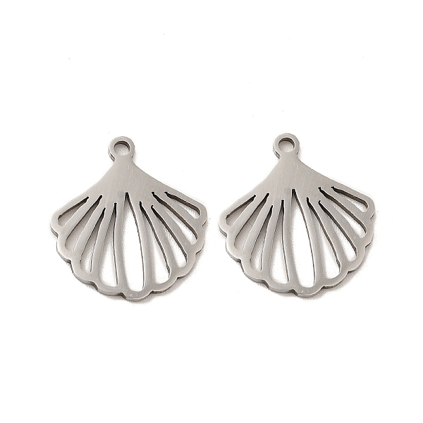 

PandaHall 201 Stainless Steel Pendants, Shell Shape Charm, Stainless Steel Color, 17x15.5x0.9mm, Hole: 1.4mm 201 Stainless Steel Shell Shape