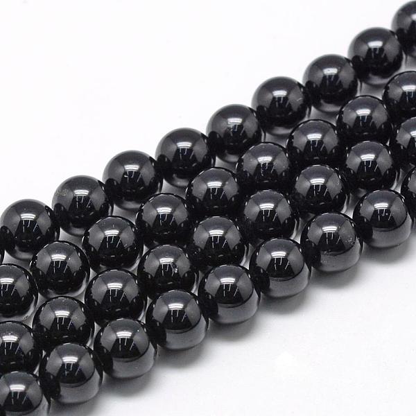 

PandaHall Natural Black Tourmaline Beads Strands, Round, 10mm, Hole: 1mm, about 40pcs/strand, 15.7 inch Tourmaline Round