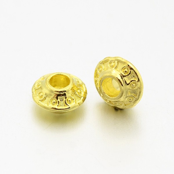 

PandaHall Tibetan Style Alloy Spacer Beads, Bicone, Golden, Lead Free & Cadmium Free, 6.5x3.5mm, Hole: 2mm Alloy Bicone