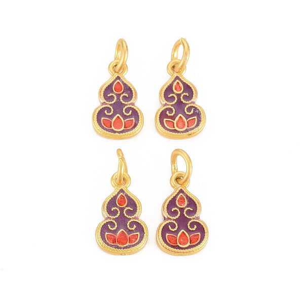 

PandaHall Rack Plating Alloy Enamel Charms, Long-Lasting Plated, Matte Style, Cadmium Free & Nickel Free & Lead Free, with Jump Rings, Gourd...