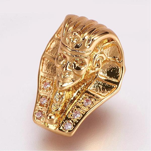 

PandaHall Brass Micro Pave Cubic Zirconia Beads, Indian Head, Golden, 15x11x10mm, Hole: 2mm Brass+Cubic Zirconia Human