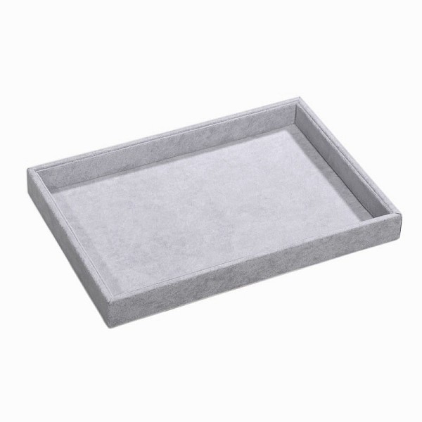 

PandaHall Synthetic Wood Jewelry Displays, Covered with Velvet, Light Grey, 350x240x32mm Velvet Gray