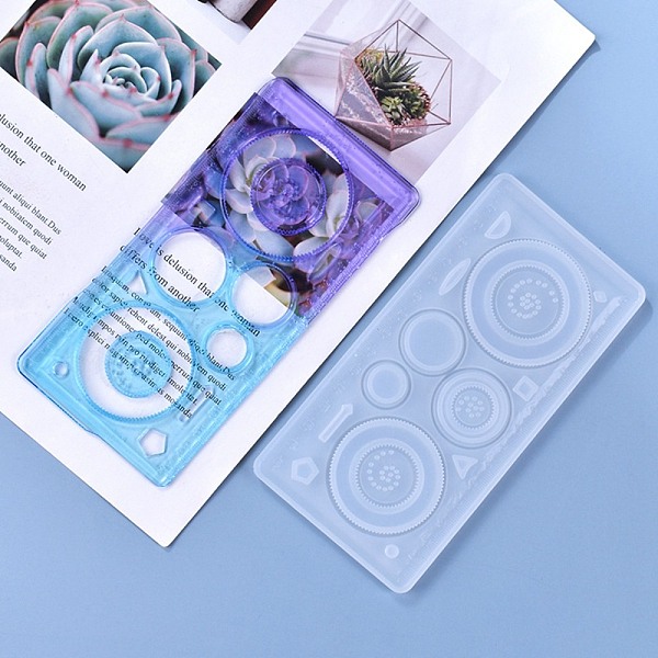 

PandaHall Stationery Ruler Silicone Mould, Protractor Right Angle Ruler Silicone Mould, for DIY Student Supplies, White, 81.5x164x7mm...