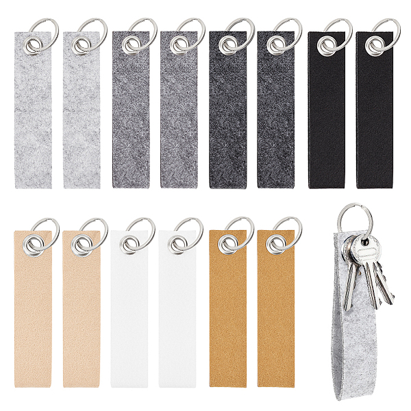 

PandaHall AHADERMAKER 21 Sets 7 Colors Felt Tab Blank Keychain, with Iron Findings, Writeable Lanyard DIY Car Bag Decoration, Mixed Color..., Multicolor