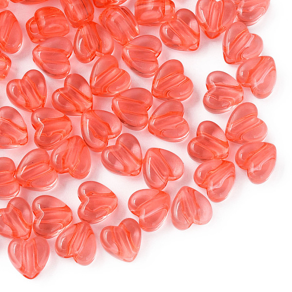 

PandaHall Transparent Acrylic Beads, Heart, Cerise, 8x8.5x5.5mm, Hole: 2.5mm, about 2030pcs/500g Acrylic Heart Red