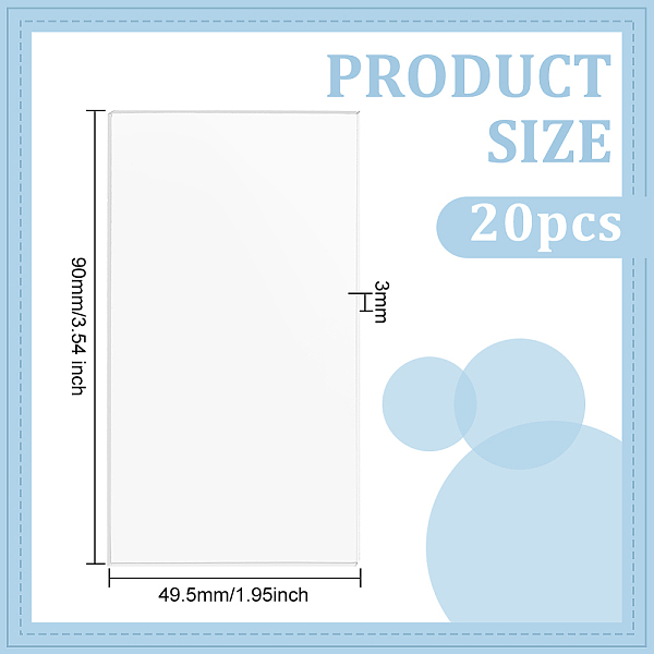 

PandaHall BENECREAT 20PCS 3.5x2 Inch Clear Acrylic Sheet Rectangle Cast Sheet for Decoration, Office Sign, Coasters and Other DIY Project...