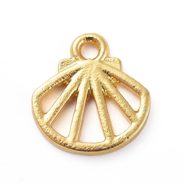 

PandaHall Zinc Alloy Open Back Bezel Pendants, For DIY UV Resin, Epoxy Resin, Pressed Flower Jewelry, Shell Shape, Golden, 12x12x1mm, Hole...