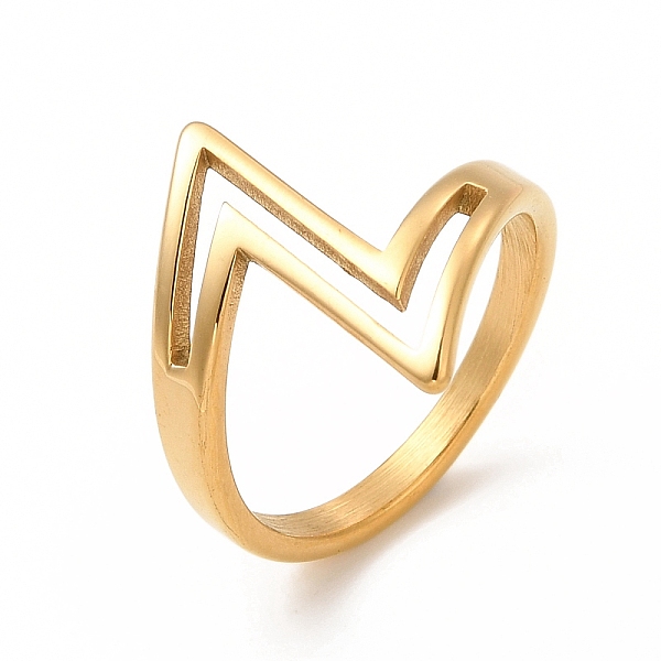 

PandaHall Ion Plating(IP) 304 Stainless Steel Hollow Letter Z Finger Rings, Lightning Wide Band Rings for Women Men, Real 18K Gold Plated...