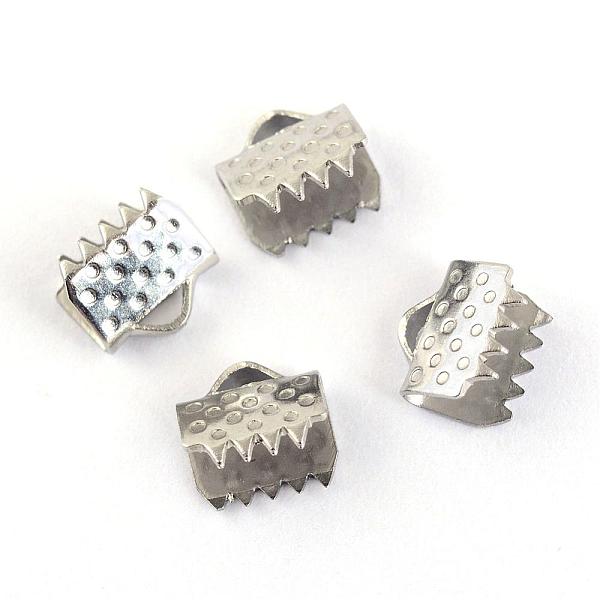 

PandaHall 304 Stainless Steel Ribbon Crimp Ends, Stainless Steel Color, 6x6.5mm, Hole: 1mm 304 Stainless Steel