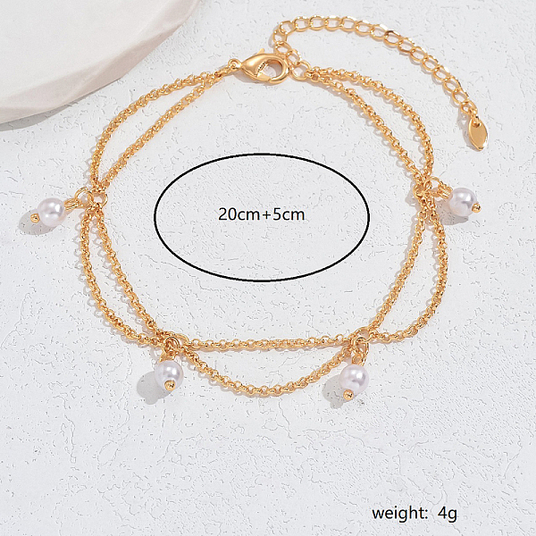 

PandaHall Brass Clover Anklets for Women Brass Clover