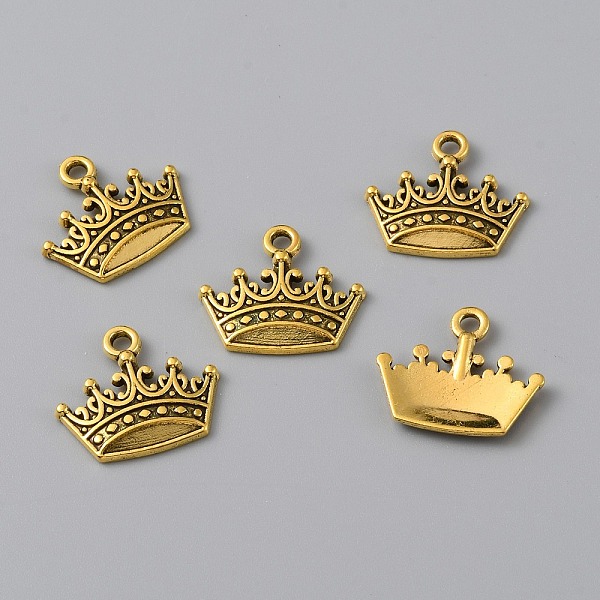 

PandaHall Alloy Pendants, Crown Charm, Antique Golden, 15x17x2mm, Hole: 2mm Alloy Crown