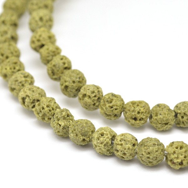 

PandaHall Natural Lava Rock Round Bead Strands, Dyed, Dark Khaki, 8mm, Hole: 1mm, about 51pcs/strand, 15.75 inch Lava Rock Round Yellow