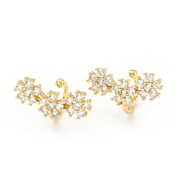 

PandaHall Clear Cubic Zirconia Flower Cuff Earrings, Brass Jewelry for Non-pierced Ears, Cadmium Free & Lead Free, Golden, 10.5x11x19mm...