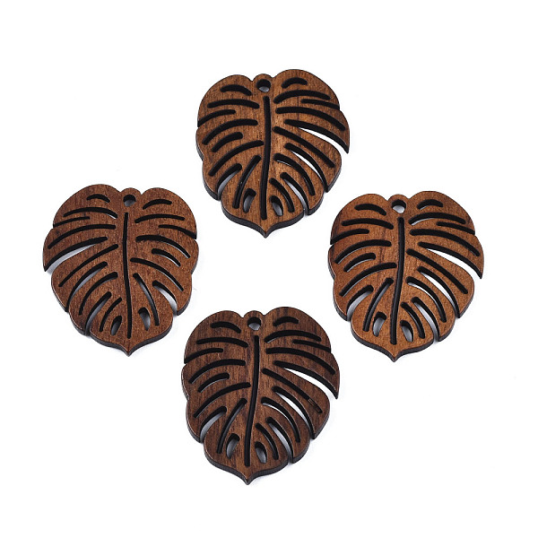 

PandaHall Natural Walnut Wood Pendants, Monstera Leaf, Saddle Brown, 32x27x2mm, Hole: 2mm Wood Leaf