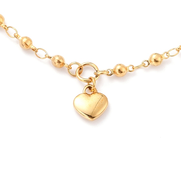 

PandaHall 304 Stainless Steel Heart Pendant Necklaces for Valentine's Day, with Ball Chains and Round Link Chains, Golden, 45cm 304...