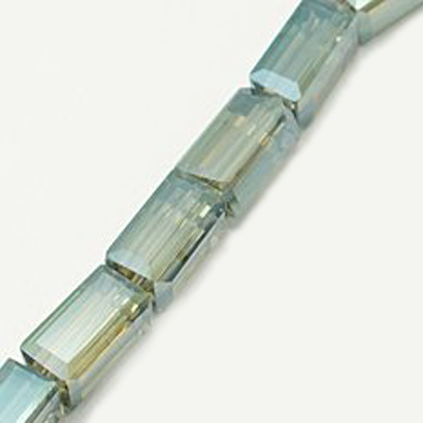 

PandaHall Electroplate Glass Beads, Full Rainbow Plated, Faceted, Cuboid, Pale Turquoise, 12x6x6mm, Hole: 1mm Glass Cuboid Cyan