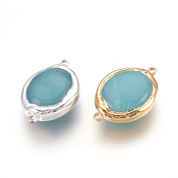 

PandaHall Natural Amazonite Links connectors, with Brass Findings, Oval, Mixed Color, 21~21.5x14~14.5x6~6.5mm, Hole: 1.4mm Amazonite Oval