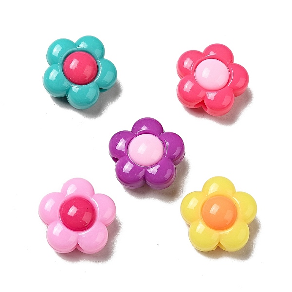 

PandaHall Opaque Acrylic Beads, Flower, Mixed Color, 15.5x16x9mm, Hole: 2.8mm Acrylic Flower Multicolor