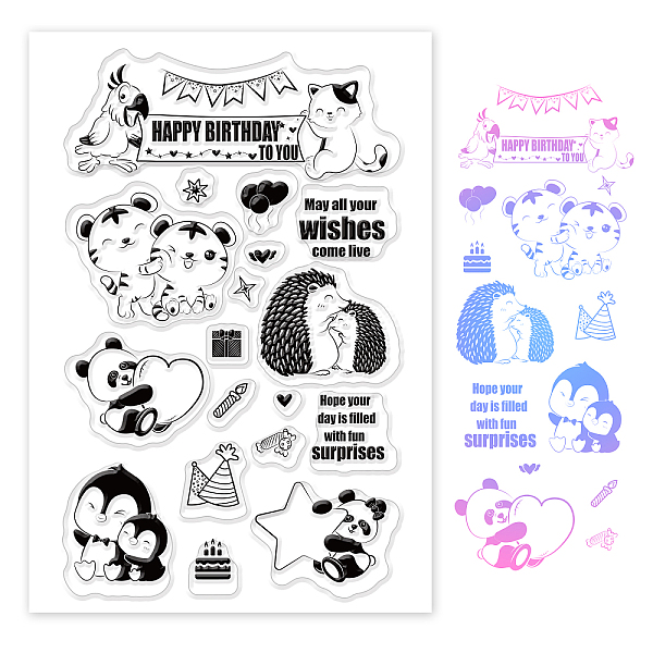 

PandaHall PVC Plastic Stamps, for DIY Scrapbooking, Photo Album Decorative, Cards Making, Stamp Sheets, Animal Pattern, 16x11x0.3cm Plastic...