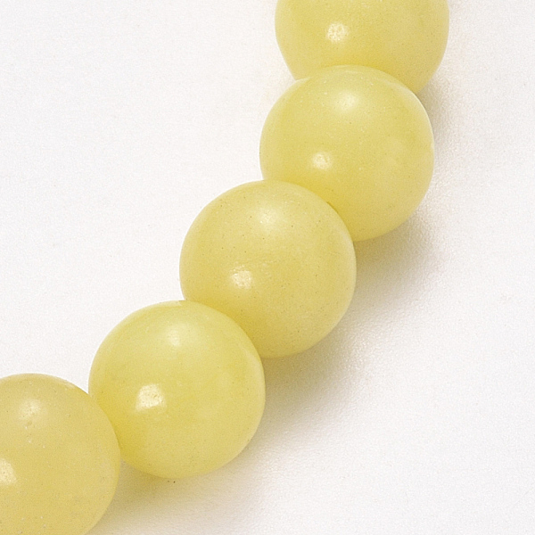 

PandaHall Natural Lemon Jade Beaded Stretch Bracelets, Round, 2-1/8 inch(55mm), bead: 8~9mm Jade